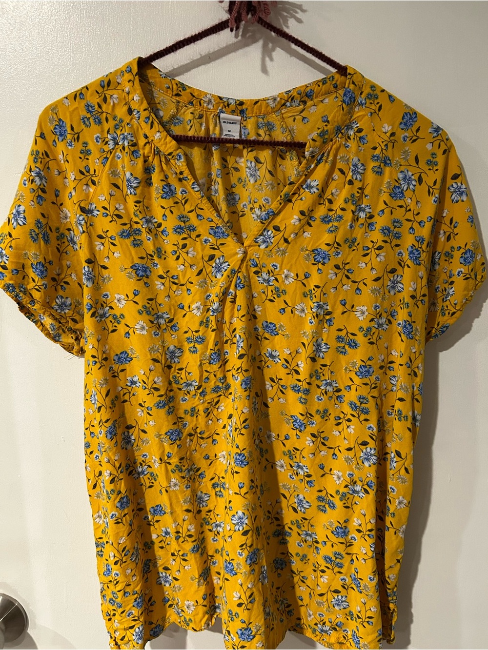 Old navy yellow floral blouse